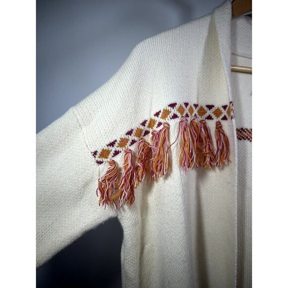 MATILDA JANE Women's Moments With You Gingersnap Open Front Cardigan White Small - Picture 5 of 13